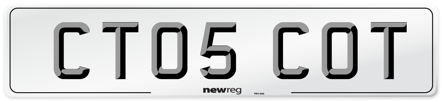 CT05 COT Number Plate from New Reg